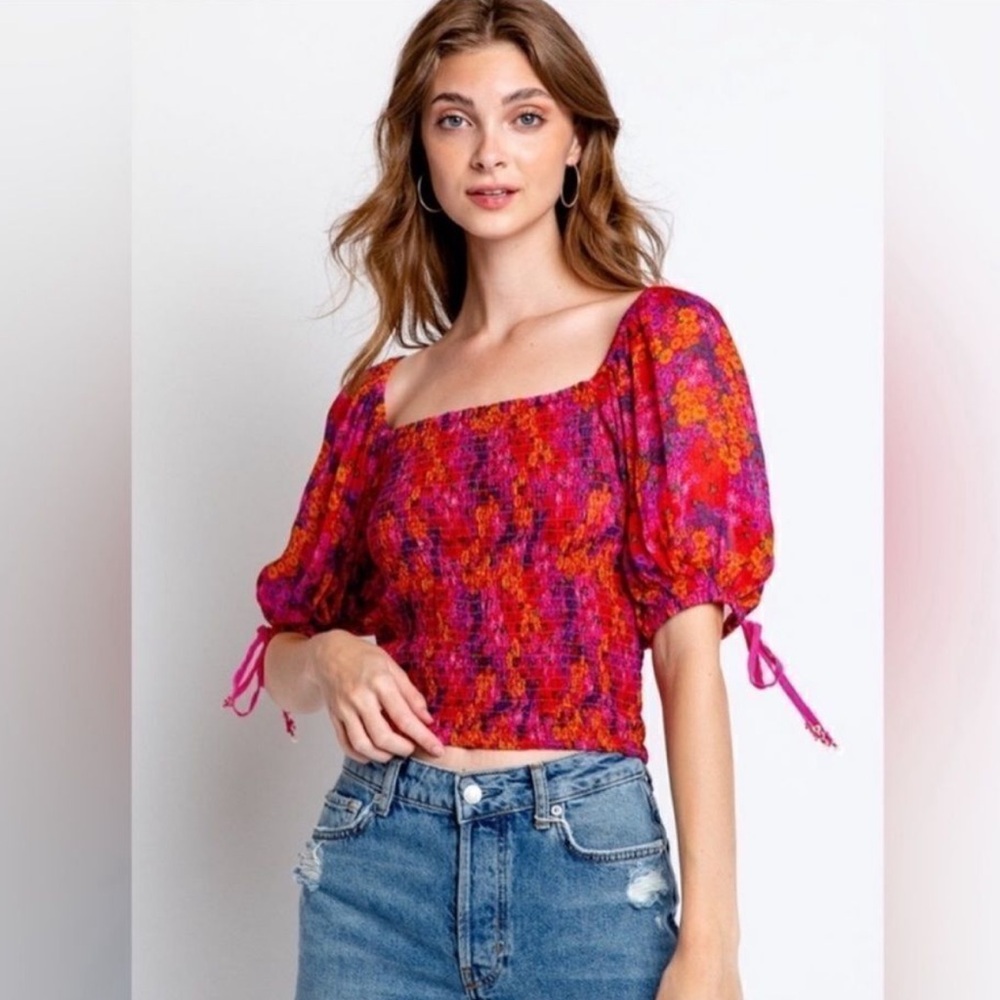 Free People Floral Cropped top